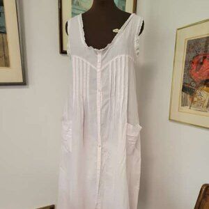 Vintage 100% Cotton Nightdress By Jennifer Logan Size Medium
